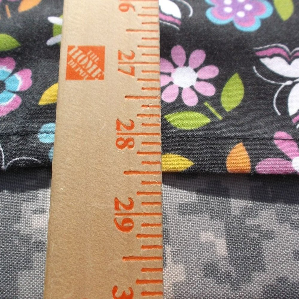 CASSANDRA O BLACK MULTI COLORED FLOWER & BUTTERFLY DESIGN LG SCRUB TOP IG 2119 - Picture 9 of 12